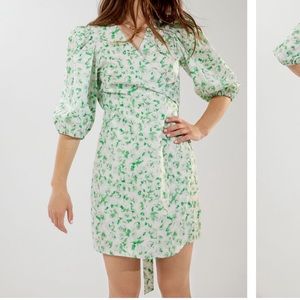 NWT UO Just Female garden floral wrap mini dress